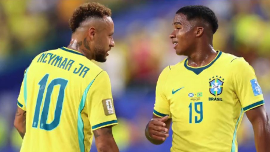 Neymar e Endrick, juntos pela Seleção Brasileira