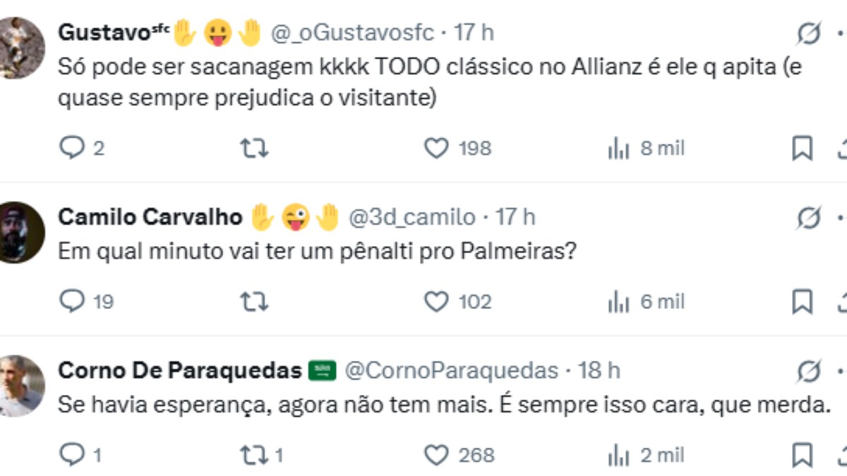 Santistas reclamam de escolha de arbitragem em Palmeiras x Santos Santistas reclamam de escolha de arbitragem em Palmeiras x Santos
