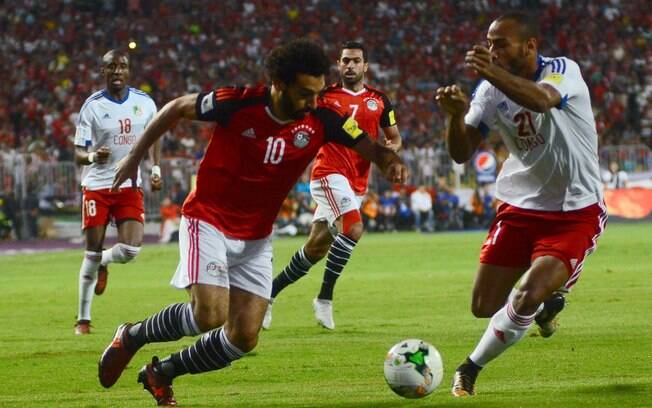 Salah fez dois gols e garantiu o Egito na Copa do Mundo de 2018