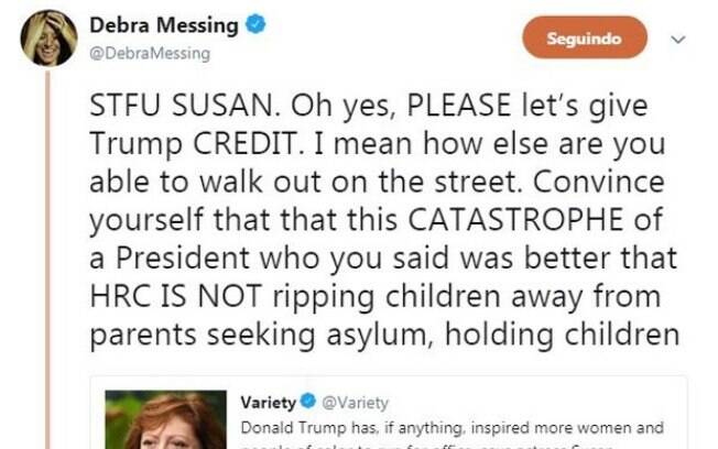Debra Messing detona Trump