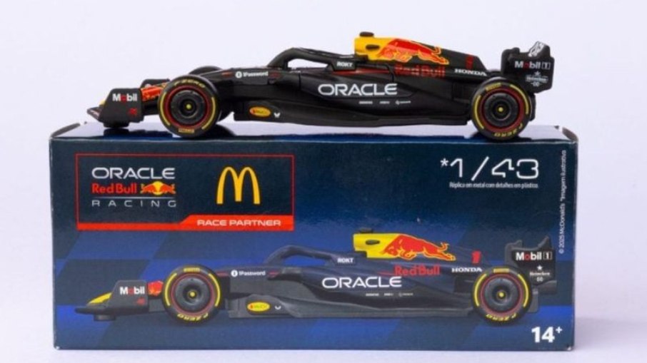 Méqui lança coleção de miniaturas do carro RB21, pilotado por Max Verstappen nesta temporada da Fórmula 1