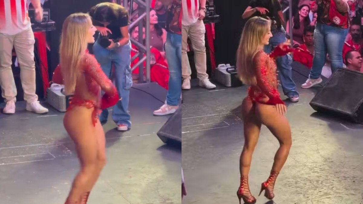 Bruna Griphao mostra samba no pé em ensaio do Salgueiro