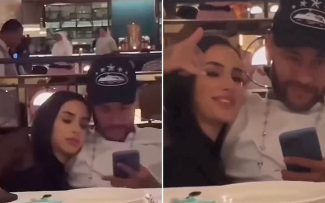 Bruna Biancardi e Neymar durante jantar Bruna Biancardi e Neymar durante jantar