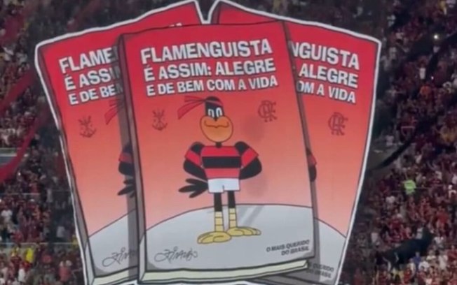 Mosaico da torcida do Flamengo em homenagem a Ziraldo