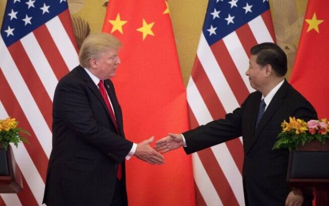 O presidente americano Donald Trump e seu colega chinês, Xi Jinping