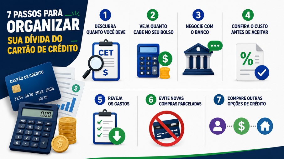 Passos para organizar dívida com cartão