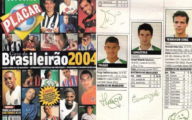 Thiago Silva e Diniz no Juventude? 7 ‘achados’ do guia do Brasileirão de 2004