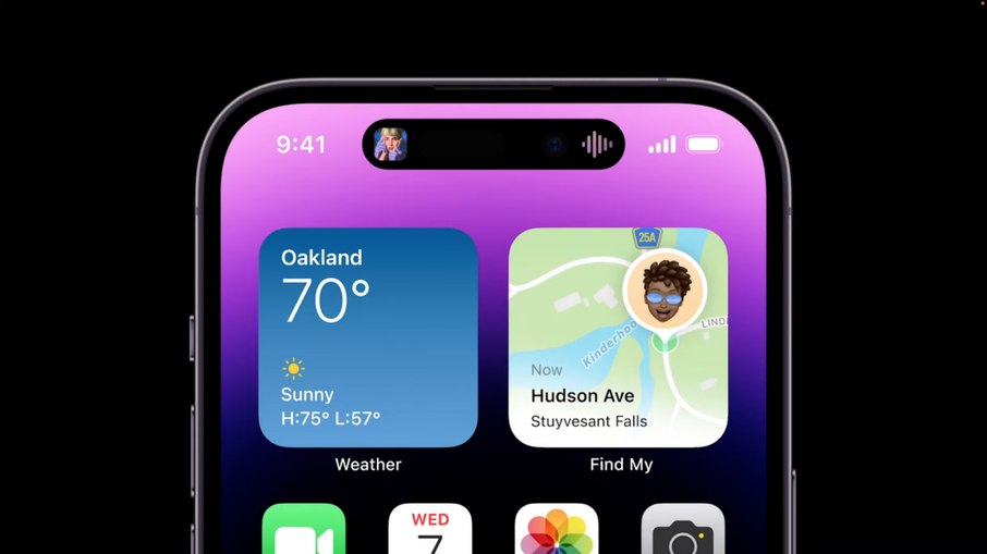 Dynamic Island engloba notch nas notificações do iPhone 14 Pro