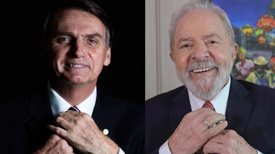 O atual presidente do Brasil, Jair Bolsonaro (PL) e o ex-presidente Lula (PT)