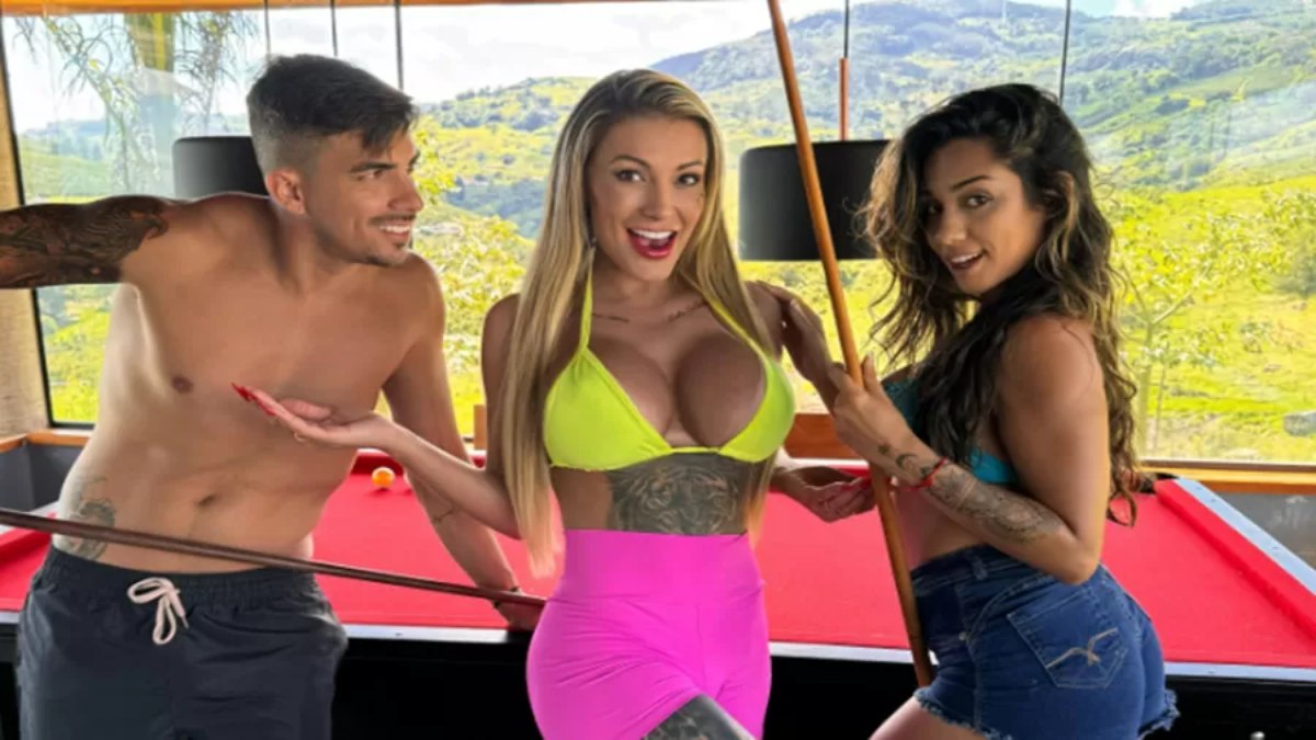 Andressa Urach gravou com o casal  Isabela Lima e Prazeres Jr