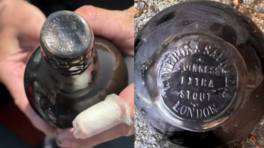 Cerveja Guinness de 162 anos encontrada em naufrágio no Canal da Mancha