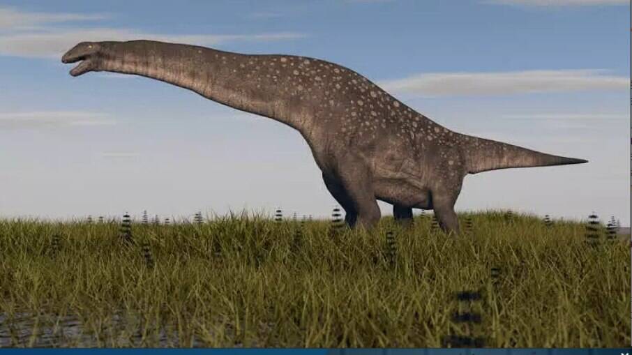Representação de um titanossauro, que teria vivido no Brasil há 70 milhões de anos