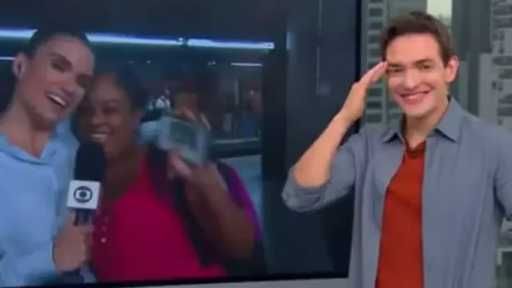 Repórter da Globo recebe elogio inusitado ao vivo: 'Delicinha'