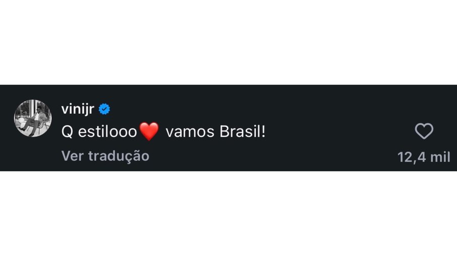 Vini Jr. comentou publicação de Virginia Fonseca 