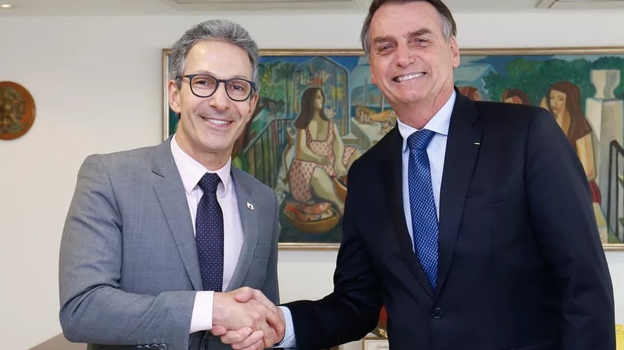 Governador de Minas, Romeu Zema, e o presidente Jair Bolsonaro