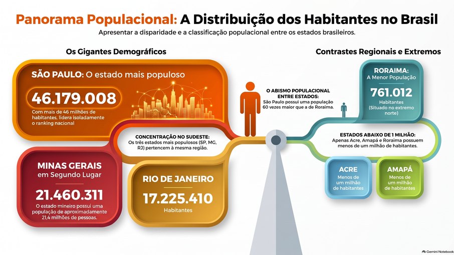 A distribuição da população por estado A distribuição da população por estado