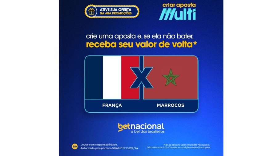Em caso de perda de uma aposta múltipla, a casa devolve o dinheiro aplicado pelo jogador