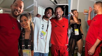 Famosos brasileiros tietam Will Smith na área vip do Rock in Rio