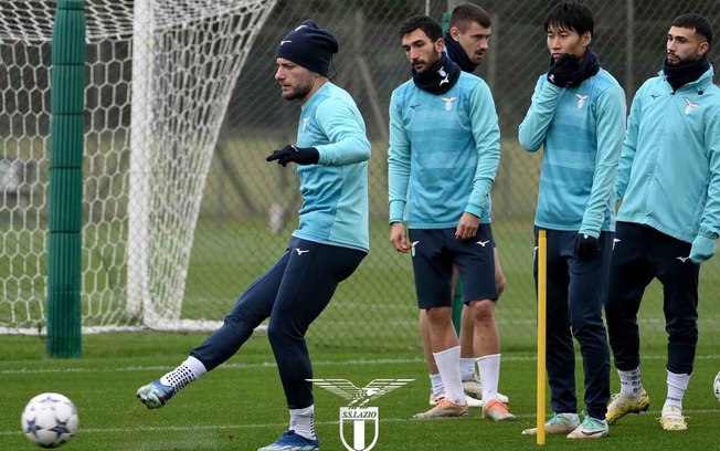 Jogadores da Lazio durante treinamento da equipe - Foto: Divulgação/SS. Lazio