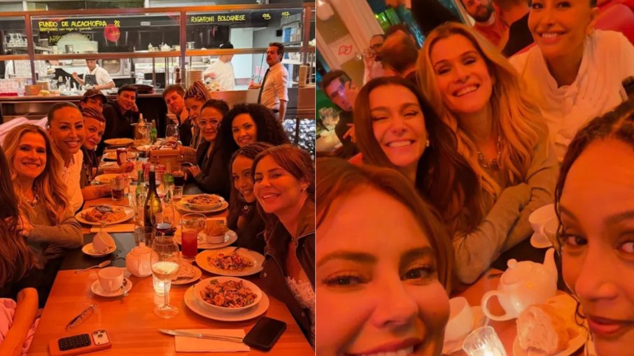 Paolla Oliveira janta com amigas famosas Paolla Oliveira janta com amigas famosas