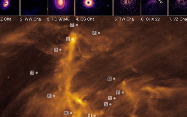 Fotos mostram planetas nascendo ao redor de estrelas jovens