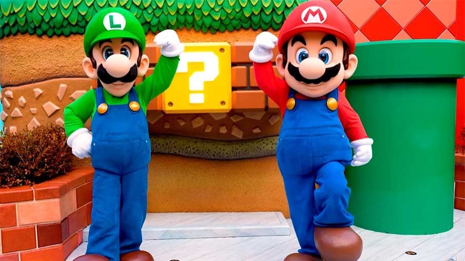 Os irmãos Mario e Luigi estarão presentes no parque Super Nintendo World, da Universal Studios