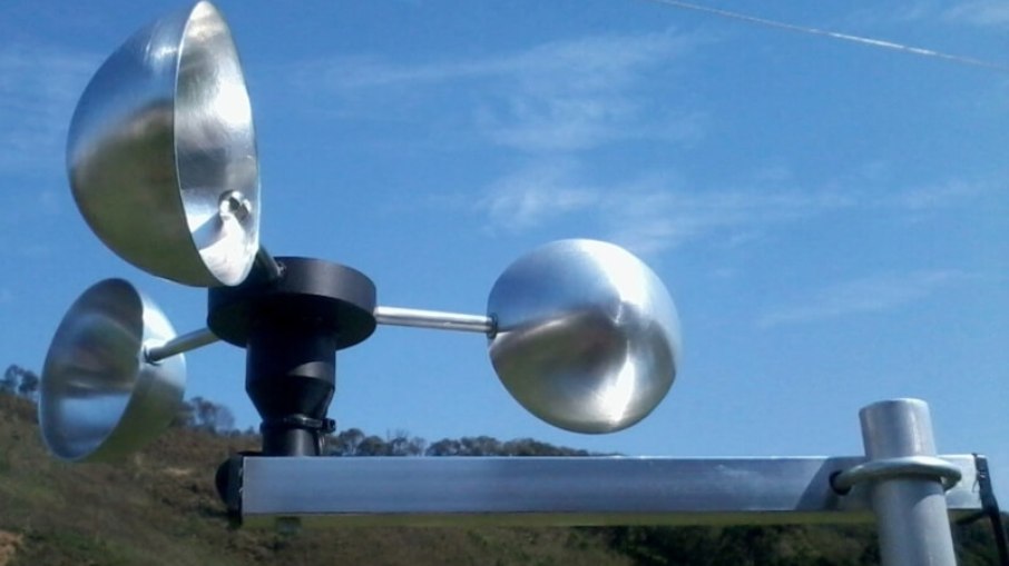 Anemômetro em uso