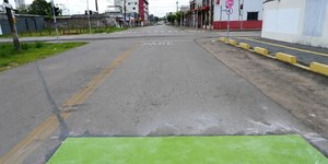 Faixa verde no asfalto: entenda nova sinalização em Porto Velho