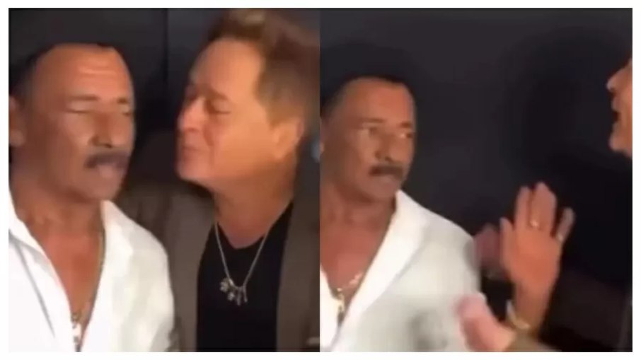 Leonardo beija Tiringa em entrevista e leva bronca ao vivo: Leonardo beija Tiringa em entrevista e leva bronca ao vivo: