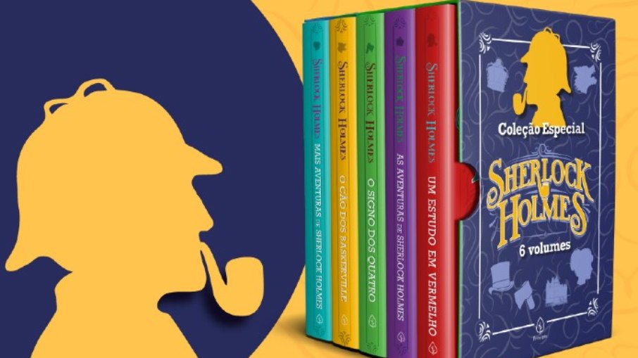 Box com 6 livros de Sherlock Holmes