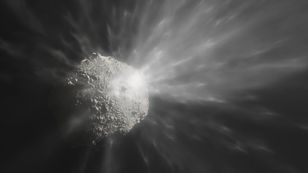 Poira de detritos emitida após espaçonave se chocar intencionalmente com asteroide