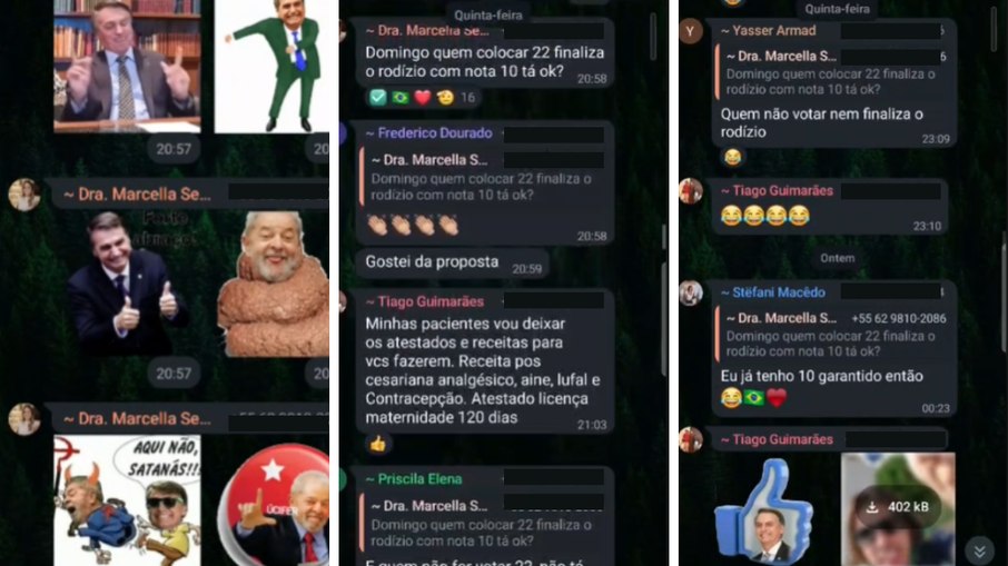 Mensagens incluem ameaças e intimidação