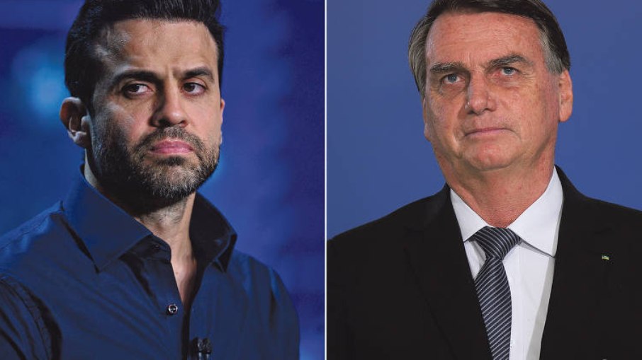 Pablo Marçal (E) e Jair Bolsonaro (D)