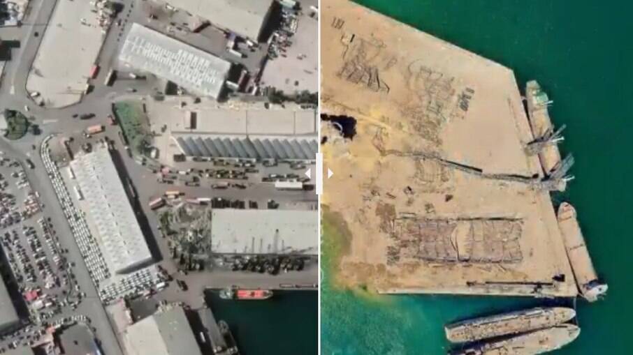 Imagens foram registradas em julho e agosto, antes e depois da explosão 