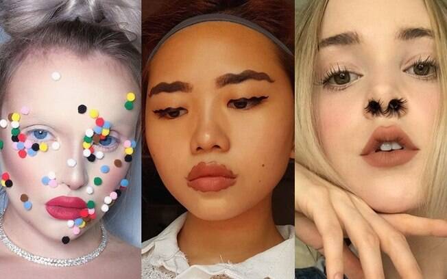 As maquiagens bizarras criadas por blogueiras e influenciadoras digitais se tornaram febre nas redes sociais em 2017