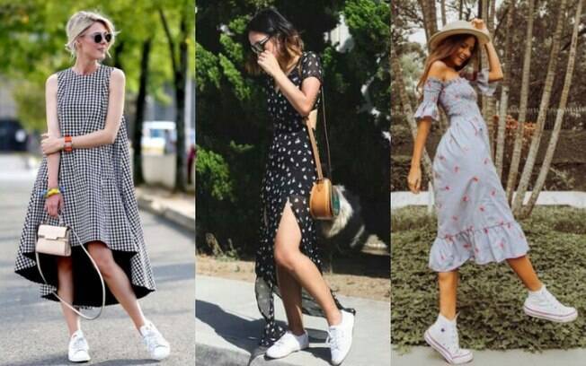 Fotos de tenis para usar sales com vestido