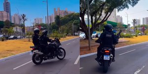 Damares é escoltada com armamento pesado nas ruas de Campo Grande