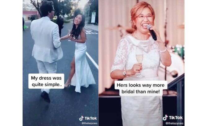 Vestido da noiva e o vestido da mãe dela