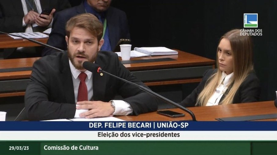 Carla Diaz participou de audiência com Felipe Becari na Câmara dos Deputados