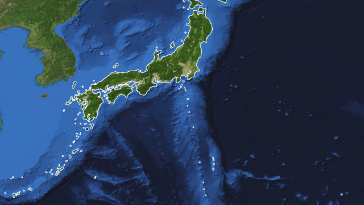 Mapa das ilhas do arquipélago do Japão. Mapa das ilhas do arquipélago do Japão.