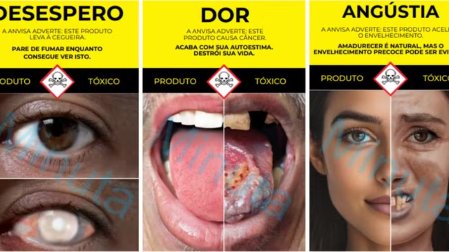 Novas imagens e mensagens propostas pela Anvisa ressaltam os efeitos nocivos do tabaco. 