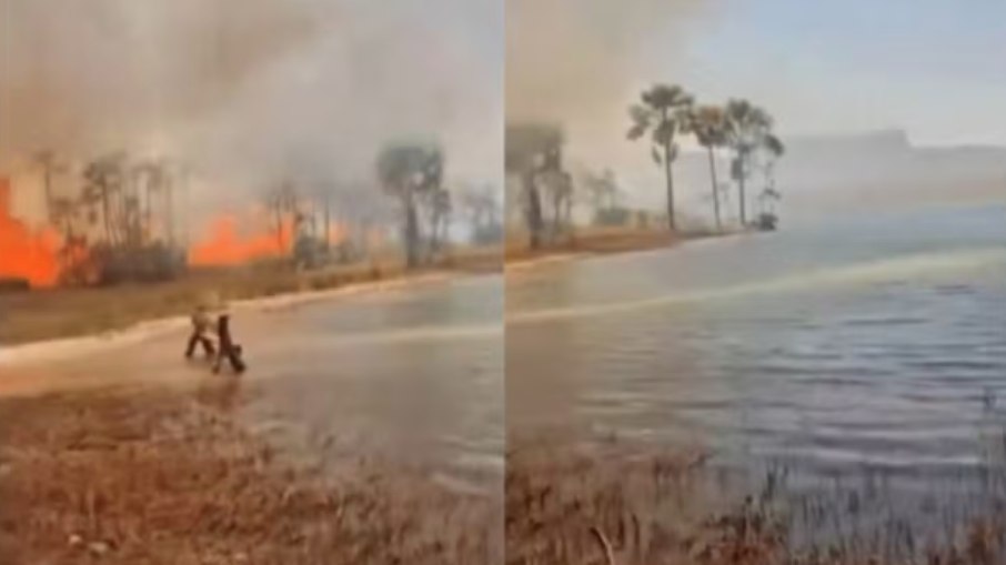 Lagoa da Serra, no Tocantins, tem incêndio espalhado rapidamente