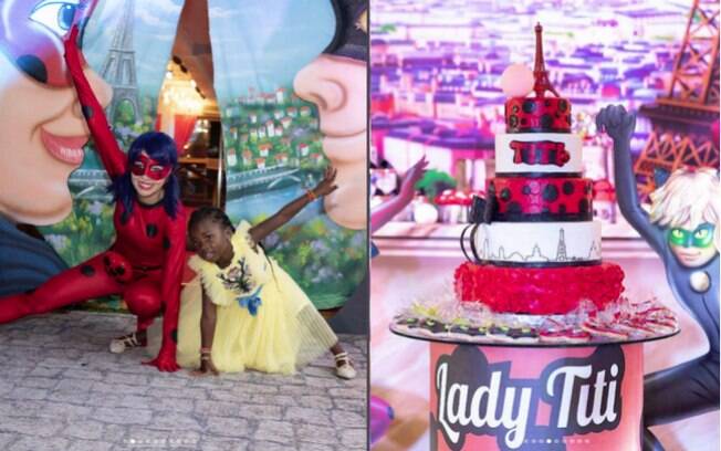 A festa infantil de Titi Gagliasso teve tema de Ladybug, contando até com uma animadora fantasiada da personagem