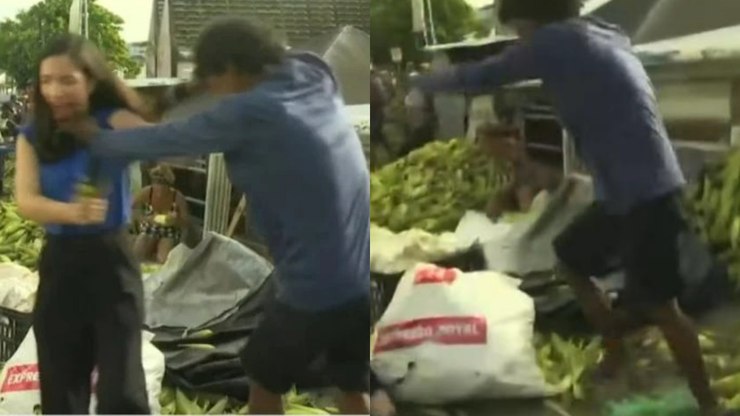 Repórter da Band é agredida no Mercado Central durante ao vivo