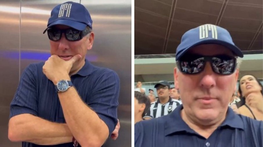 Disfarçado, Textor acompanha jogo no meio da torcida do Botafogo