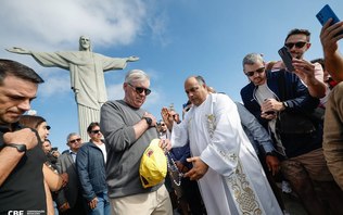Novo técnico da
Seleção, Ancelotti faz visita ao Cristo Redentor