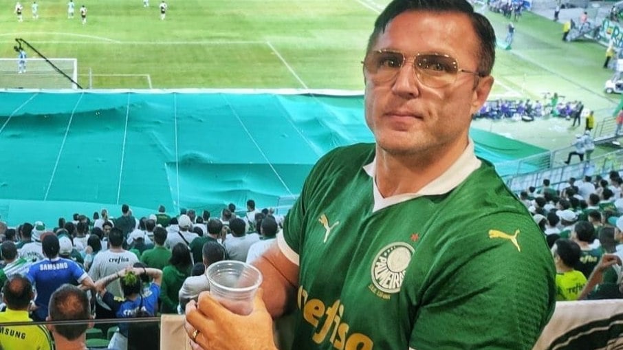 Chael Sonnen esteve em camarote no Allianz Parque acompanhando Palmeiras x Vasco