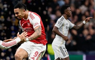Gabriel Jesus e Vini Jr brilham em vitórias de Real e Arsenal
