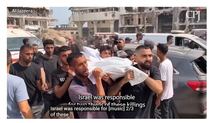 Cena de vídeo no site do CPJ: Al Jazeera é a geradora do conteúdo Cena de vídeo no site do CPJ: Al Jazeera é a geradora do conteúdo