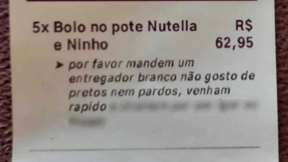 Estabelecimento recebeu a mensagem junto com o pedido